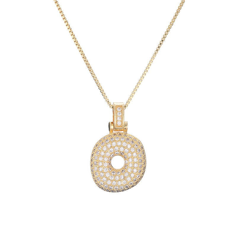 Iced Alphabet Crystal Pendant Necklace