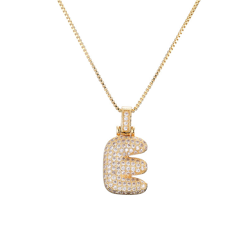 Iced Alphabet Crystal Pendant Necklace