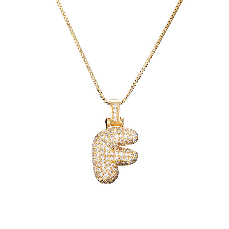 Iced Alphabet Crystal Pendant Necklace