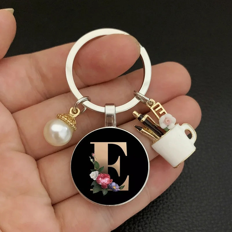 Alphabet Pearl Keychain