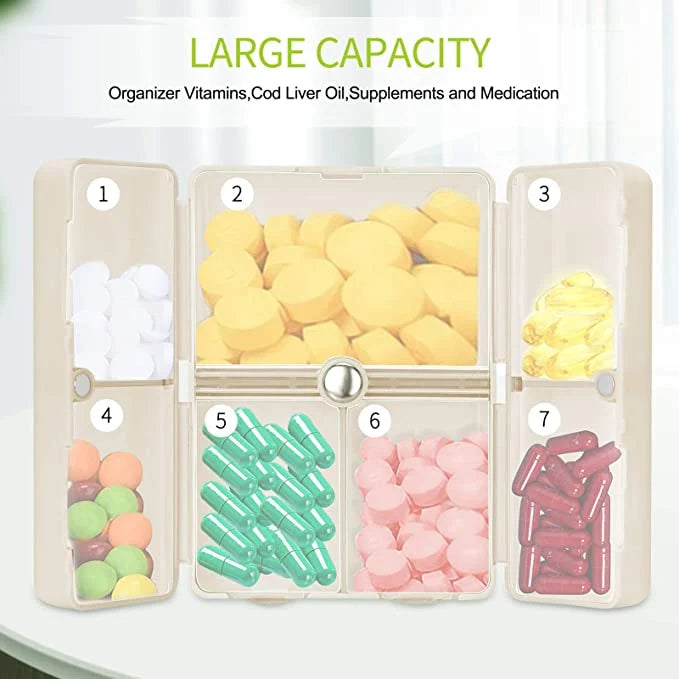 7 Compartments Portable Pill Case