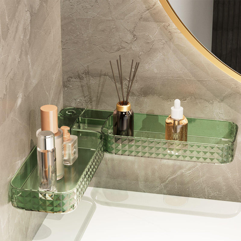 Multifunctional wall-mounted U-shaped rotating storage corner shelf