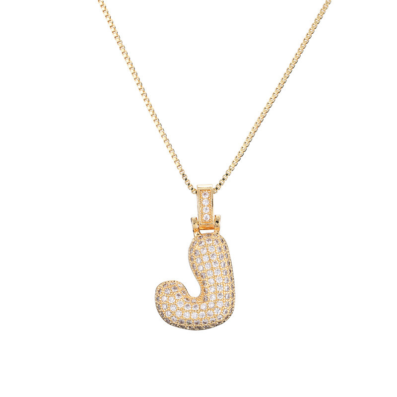 Iced Alphabet Crystal Pendant Necklace
