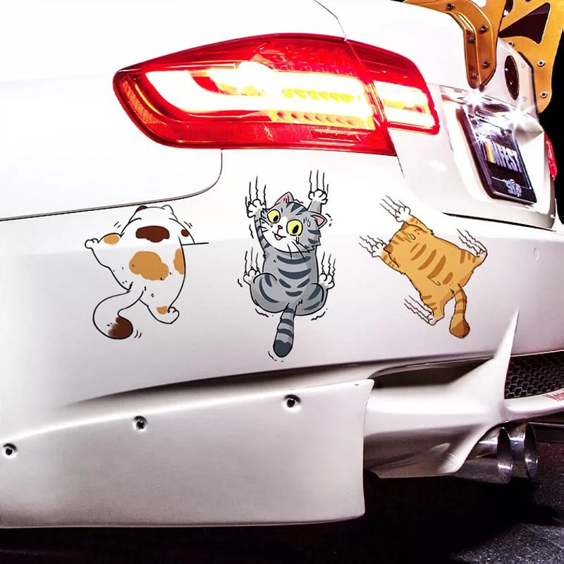 Cute Cat Cartoon Decal Car Stickers(Set of 3pcs)